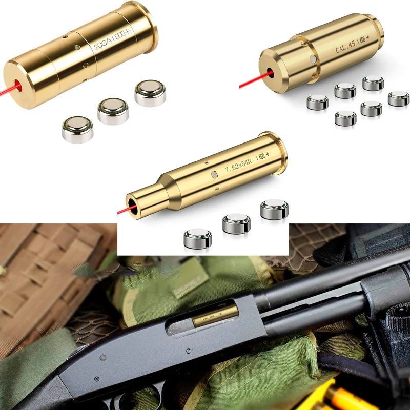 

Bore Sight Laser .45acp 20-Gauge 7.62x54R Red Dot Boresighter with Extra Batteries Rifle Hunting Zeroing
