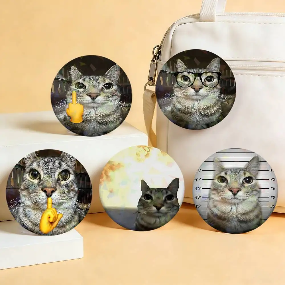 Cat Meme Kawaii Animal Funny Enamel Pin Badge Snap-in Brooch Lapel Pins Bag Accessories Gifts