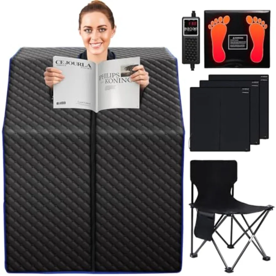 

Infrared Sauna Box for Home Portable Personal Dry Sauna for Relaxation Detoxification Carbon Crystal Heating 9 Levels 3.3'x2.9'