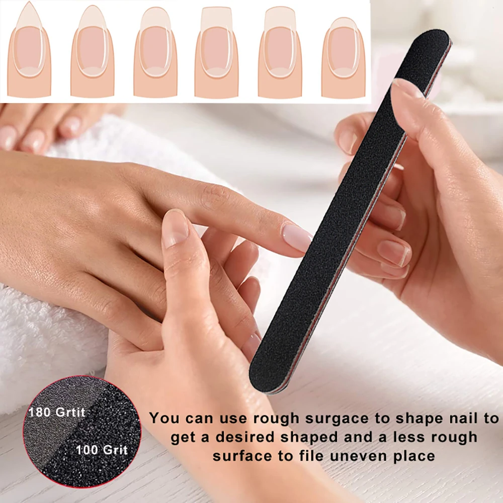 Nail Polish Soak Off Remover Kit Finger Toe Clips Nail Buffer File Cuticle Pusher Dust Brush Cotton Pads For Nail Art Salon DIY view 6