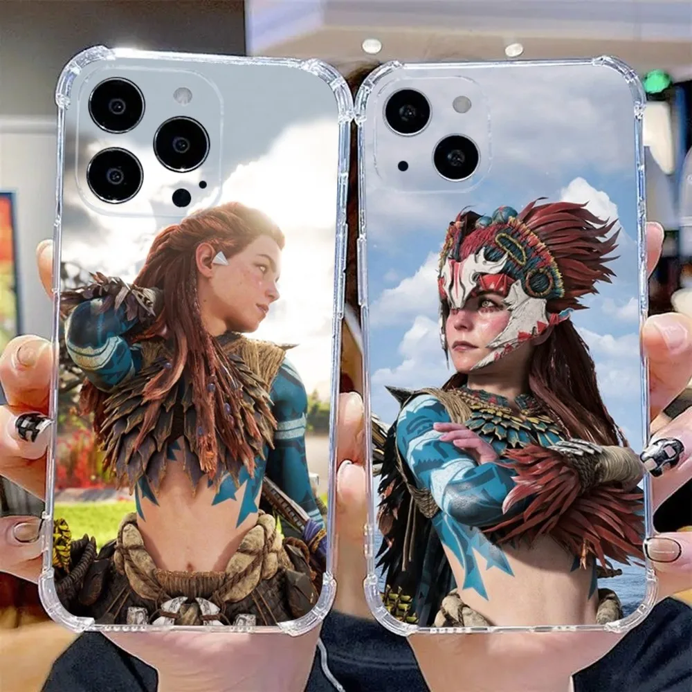 Aloy Game H-Horizon Phone Case For iPhone 15,14,13,12,11 Plus,Pro,Max,XR,XS,X,7,8 Plus,SE,Mini Transparent Silicone Soft