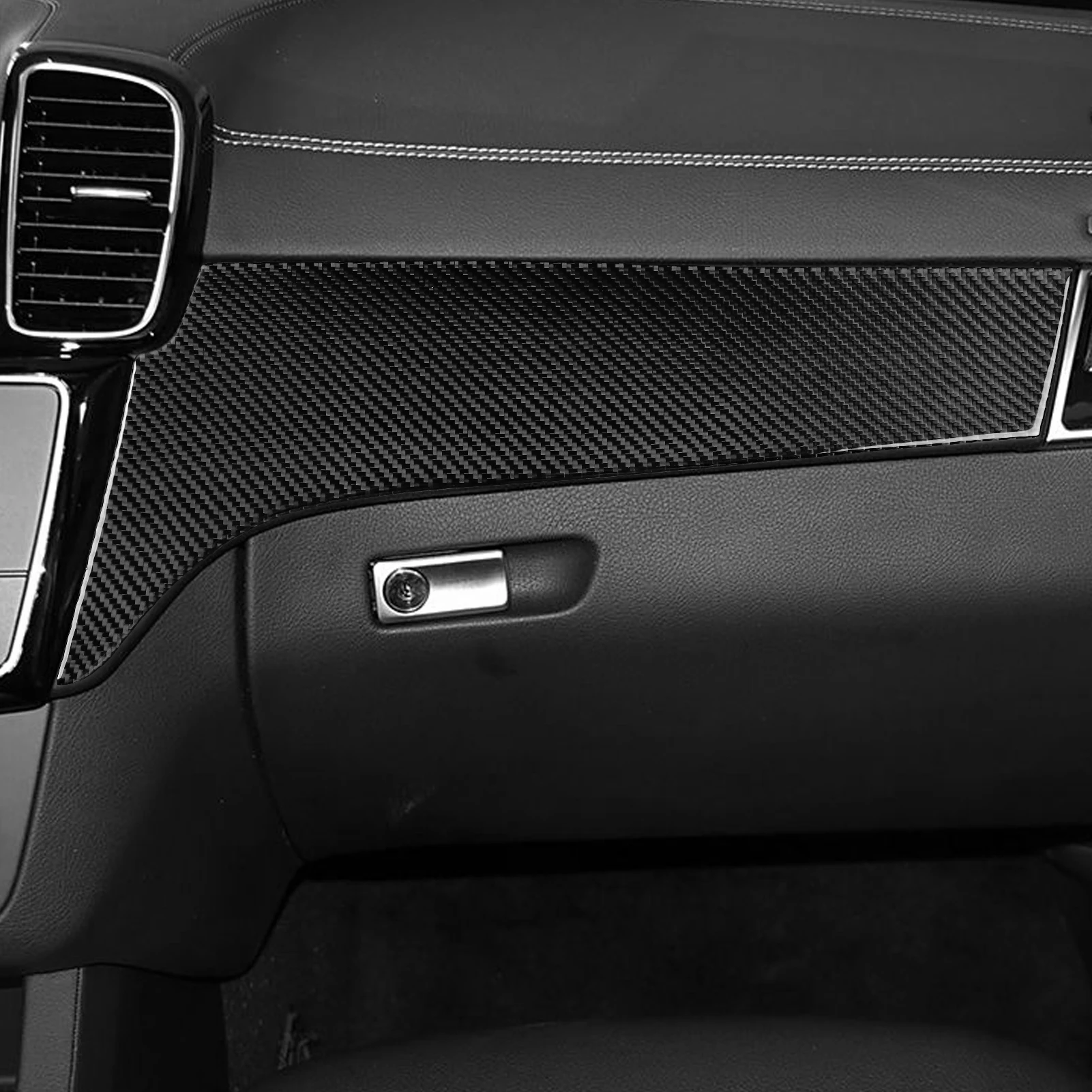 For Mercedes-Benz GLE W166 ML X164 GL Carbon Fiber Co-Pilot Instrument Panel Dashboard Cover Sticker Trim Interior Accessories view 3