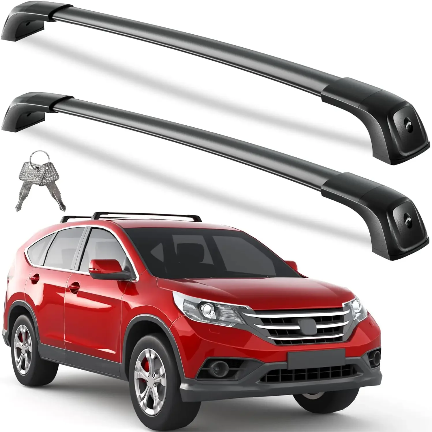 330lbs Roof Rack Cross Bars for Honda CRV CR-V 2012-2016 | Heavy Duty Aluminum Anti Theft Lockable Black Roof Rails Crossbars Ro