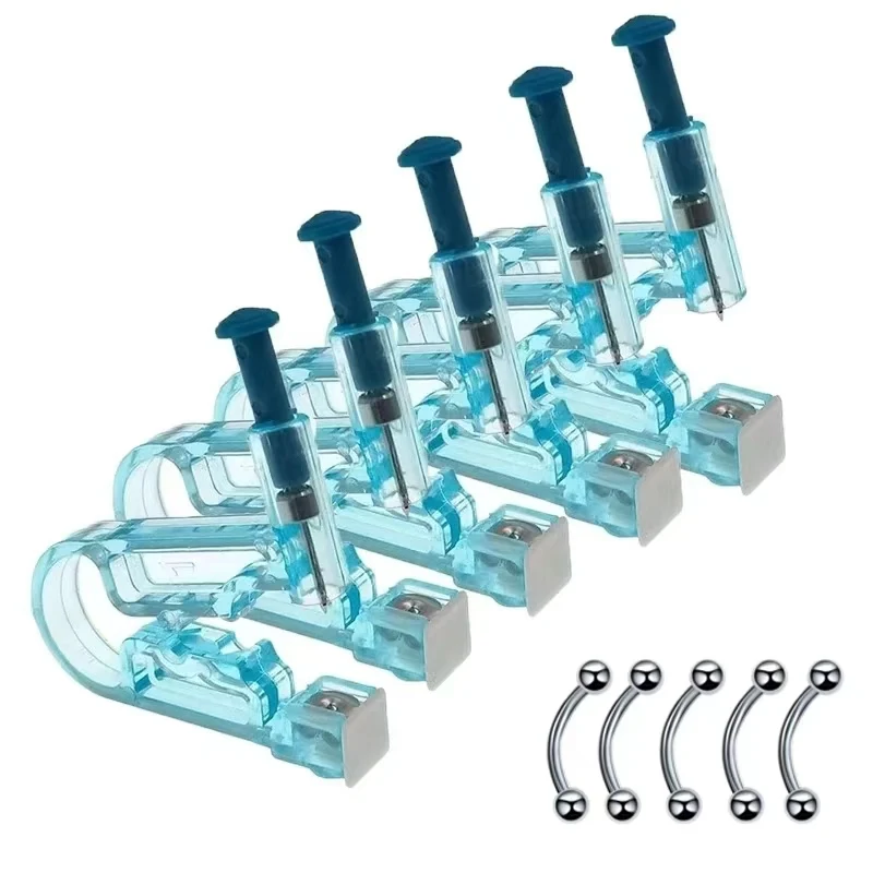 1/5 teile/satz Ohr Piercing Gun Kit Asepsis Einweg Gesunde Sicherheit Ohrring Piercer Werkzeug Maschine Kit Studs Nase Lip Körper schmuck