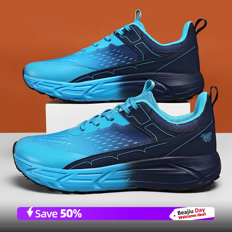 أحذية الجري الرجالية ماراثون التخصص الرياضية تنفس خفيفة الوزن المرأة مريحة عدم الانزلاق الترفيه أحذية رياضية حجم كبير 36-47
