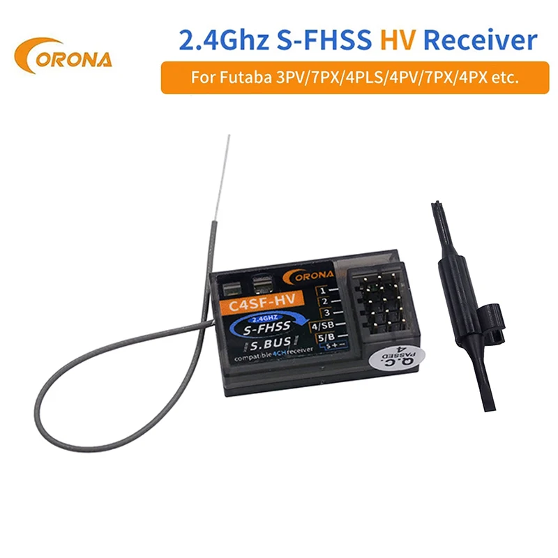 Corona C4SF-HV Receiver For Futaba FHSS / S-FHSS Mode Protocol With SBUS OutPut 4PM 3PV 7PX T14SG T8J T10J 4PX RC Car Airplane