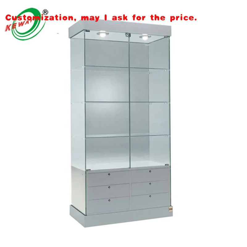 Custom.Keway متجر بيع بالتجزئة رف زجاجي لعرض مستحضرات التجميل خزانة عرض زجاجية