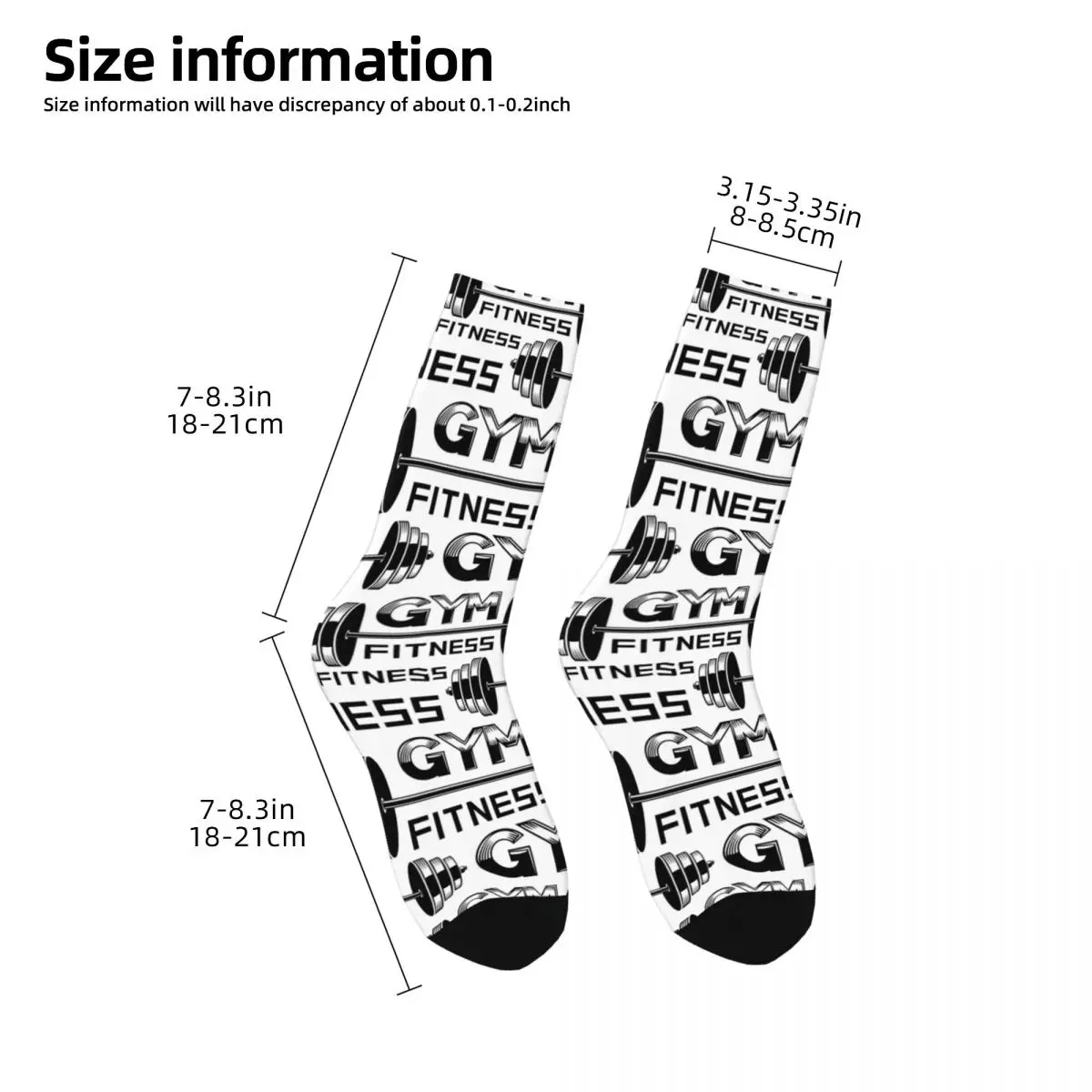 Happy Retro Barbells And Dumbbells Crazy Men\'s Socks Unisex Harajuku Seamless Printed Funny Crew Sock Boys Gift