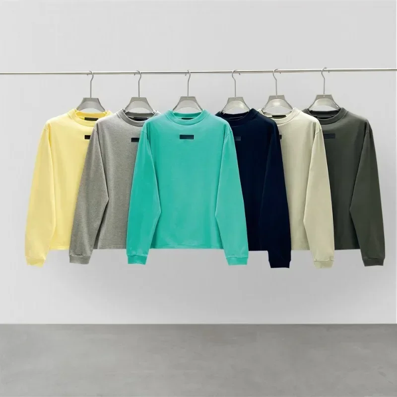 

24SS Classic Brand Double Row Letter Round Neck Hoodies Luxury Design Silicone Patch Sweater High Street Loose Bottom Shirt Ins