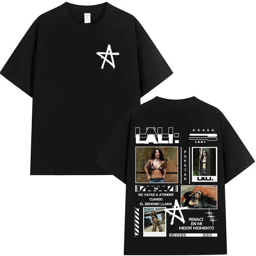 

Singer Lali New Music 2025 Print Double Sided Graphics High Quality T Shrit Mens Women Clothing Oversized T Shrits Harajuku Tees