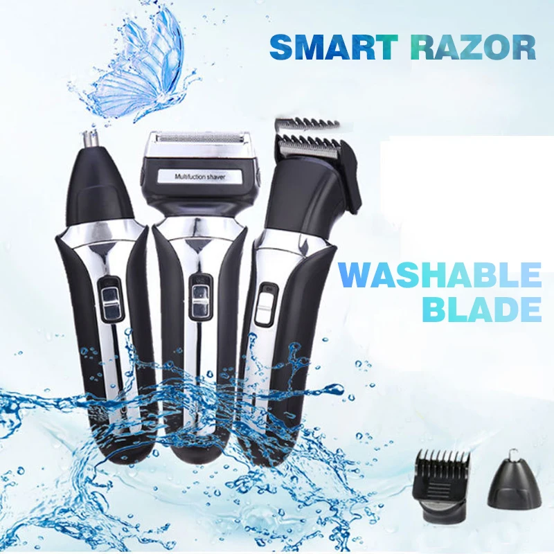 3in1 Grooming Kit Electric Shaver For Men Beard Hair Trimmer Body Nose Ear Shaving Machine Face Razor Rechargeable