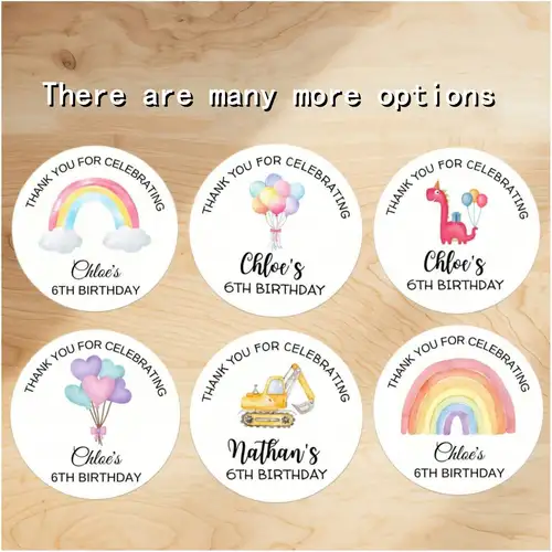 100 pegatinas personalizadas de cumpleaños para niño y niña, pastel vibrante, decoración de fiesta, envoltura de regalo, etiquetas duraderas impermeables