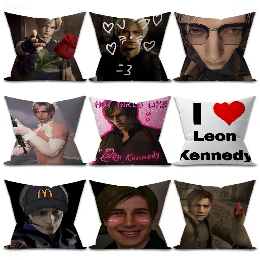 

Cartoon Leon Kennedy Cushion Cover Car Throw Pillow Case For Sofa Car Christmas Gift 40x40cm 45x45cm
