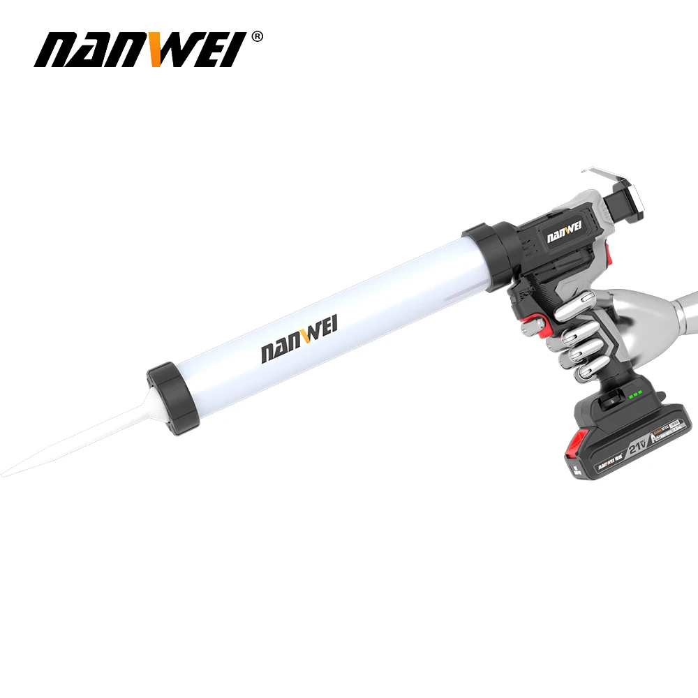Pistolet do kleju NANWEI Electric 21V Akumulatorowy Bezszczotkowy Pistolet do Kleju Cementowego do Szkła Elektryczny Pistolet do Uszczelniania