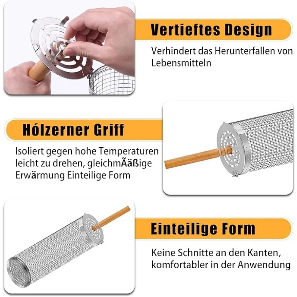 Rolling Grill Basket Set 4