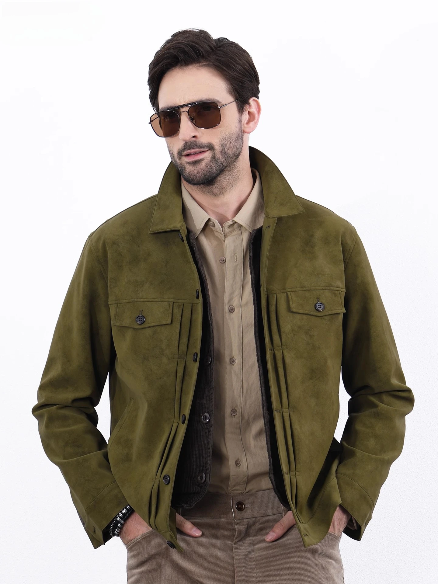 

Осенне-зимняя новая мужская куртка, модная замшевая куртка в стиле ретро, повседневная рабочая одежда с лацканами