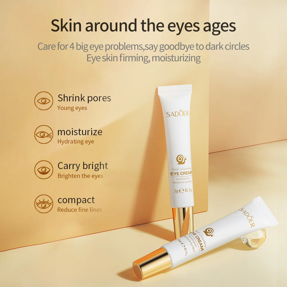 SADOER Snail Eye Cream Anti Wrinkle Dark Circles Under The Eyes Remove Eye Bags Moisturizing Anti-Aging Eyes Skin Care Products