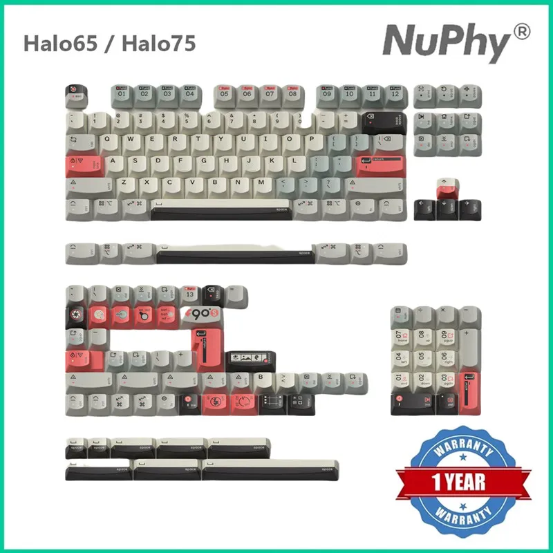 

NuPhy Turn to 90's Smile Dye-sub PBT Keycaps 5-sided Dye-sublimation PBT 162Keys