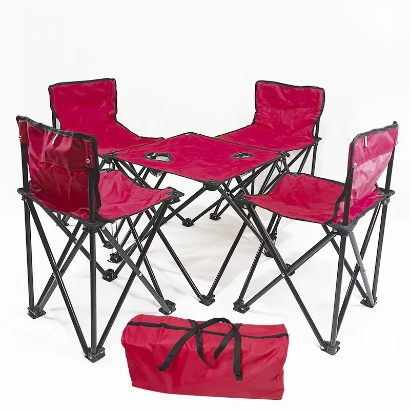حار بيع التخييم في الهواء الطلق الترفيه الجدول وكرسي مجموعة من خمس قطع للنزهة الشاطئ حزب طاولة قابلة للطي وكرسي #5