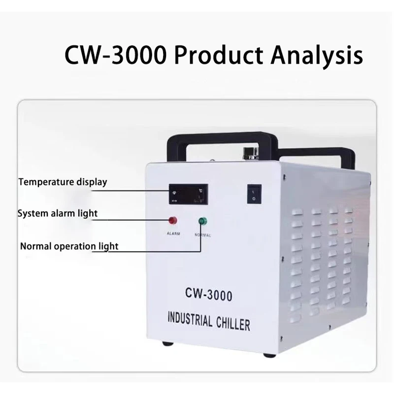 CO2 Laser Glass Tube 8 CW-3000 Thermolysis Industrial Water Chiller Cooler for Cooling CNC Engraving Machine