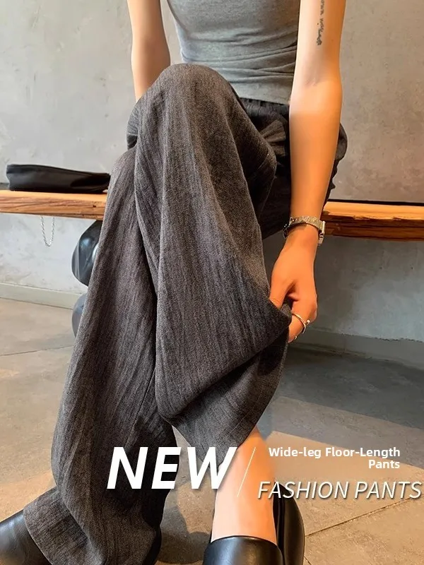 

Женские брюки с высокой талией и широкими штанинами из хлопка и льна, весенне-летние, тонкие, свободного кроя, с защитой от солнца, охлаждающие, с эффектом тай-дай, из ледяного шелка