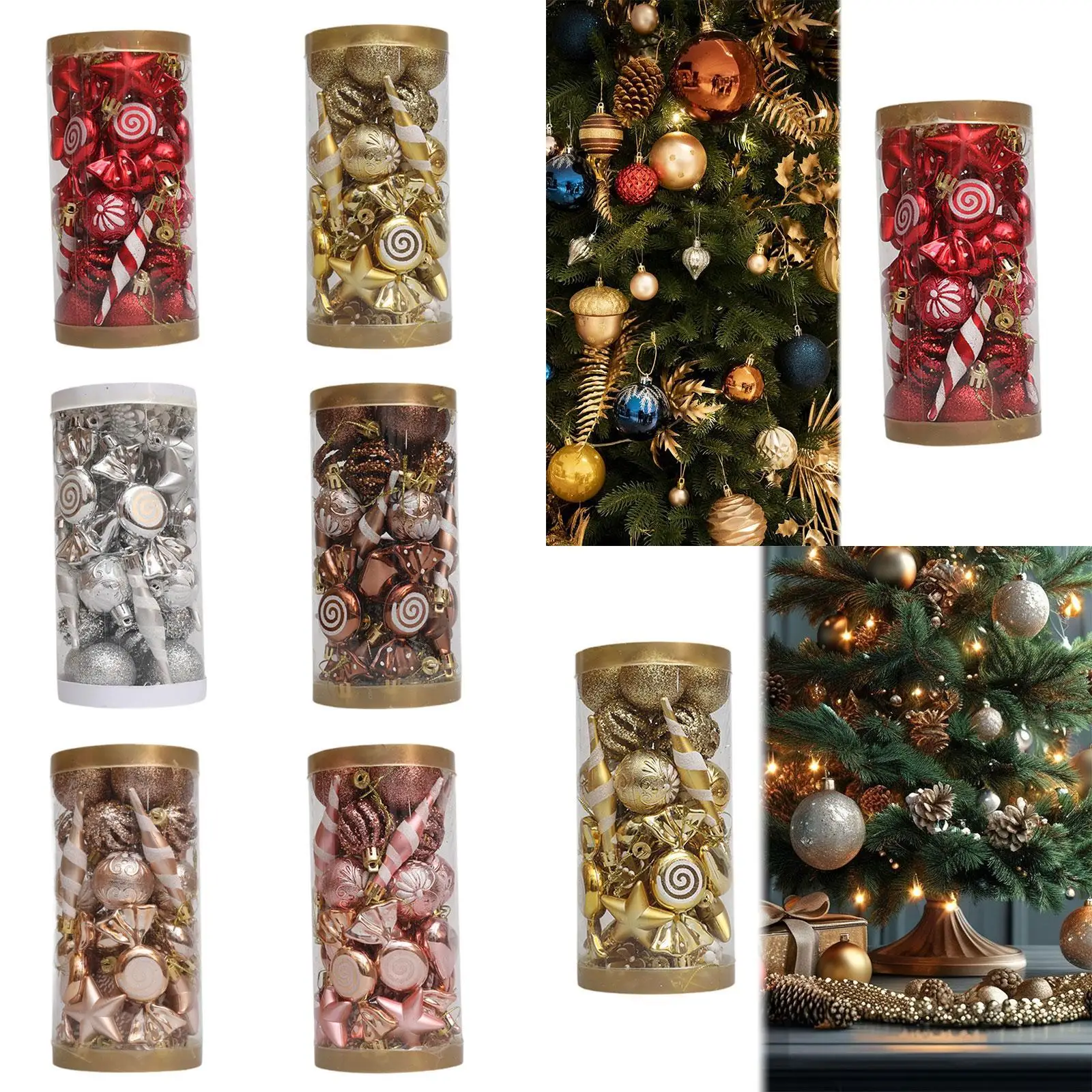 31x Christmas Ornament Photo Prop Xmas Pendants Christmas Tree Hanging Decorations for Farmhouse Winter Fireplace Holiday Office