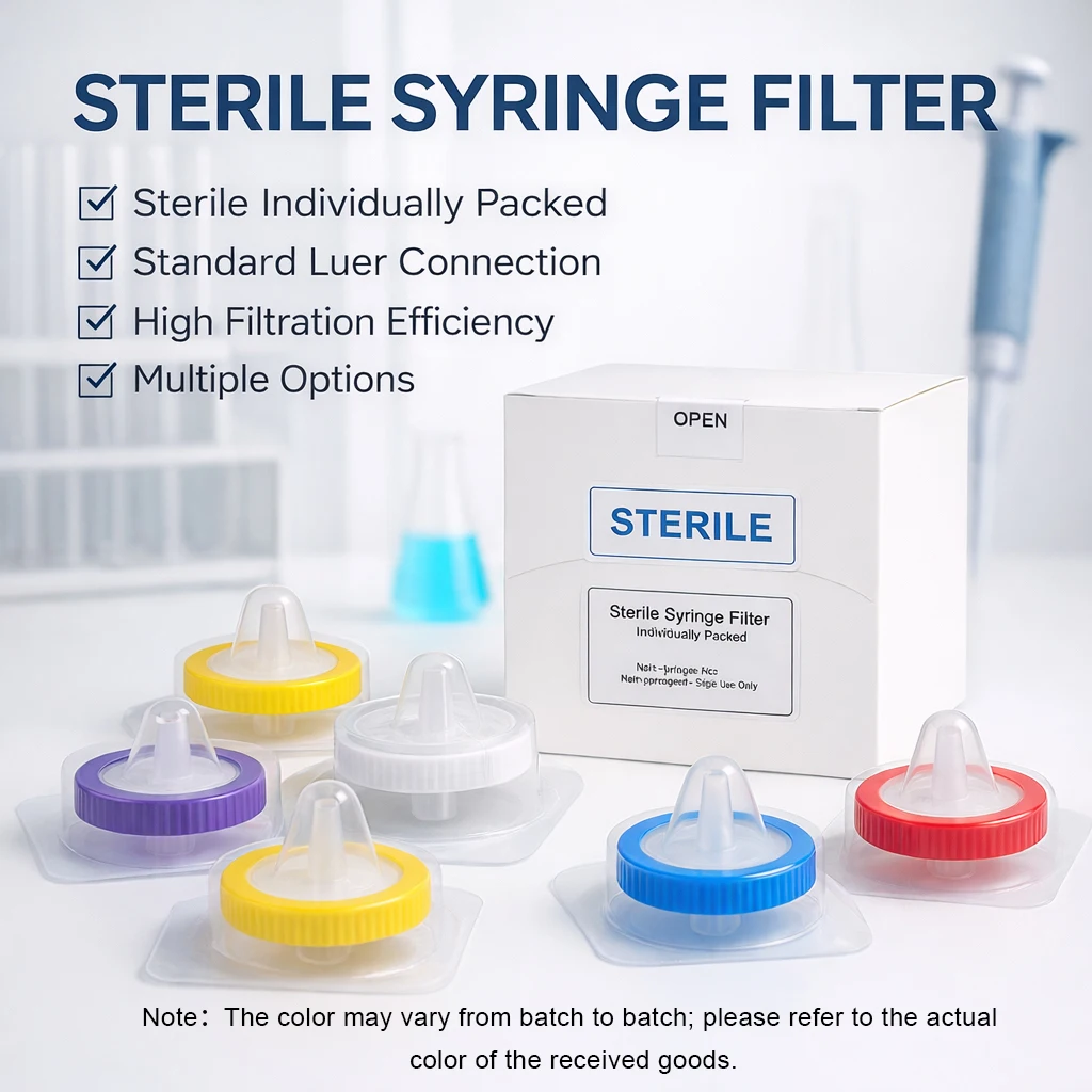 50-100pcs-sterile-syringe-filter-13mm-25mm-33mm-022um-045um-pes-nylon-hydrophilic-ptfe-pvdf-pp