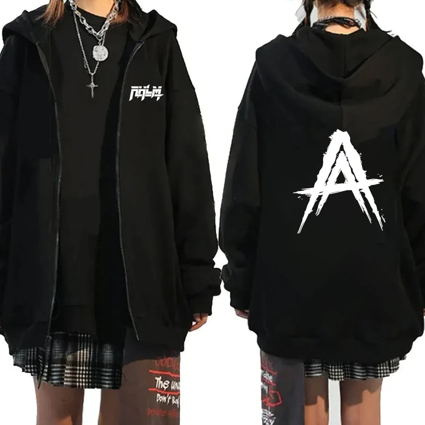 

Fashion Anuel Double-sided graphic Fleece Zipper Hoodies Double Sided Printed jacket Men Women vintage Long sleeve Coat Unisex