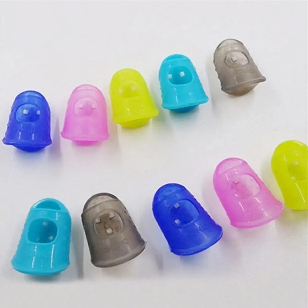 4Pcs/Set Left Hand Fingertip Silicone Guitar Fingertip Non-slip Finger Guards Fingerstall Ukulele Antipain Finger Protector