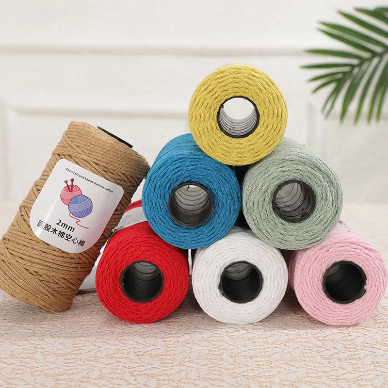 New 150 Meters 2mm Round Cotton Yarn For Hand Knitting Crocheting Macrame Cord Chunky Yarn Diy Crafts Bag Hat Making For Gift view 6
