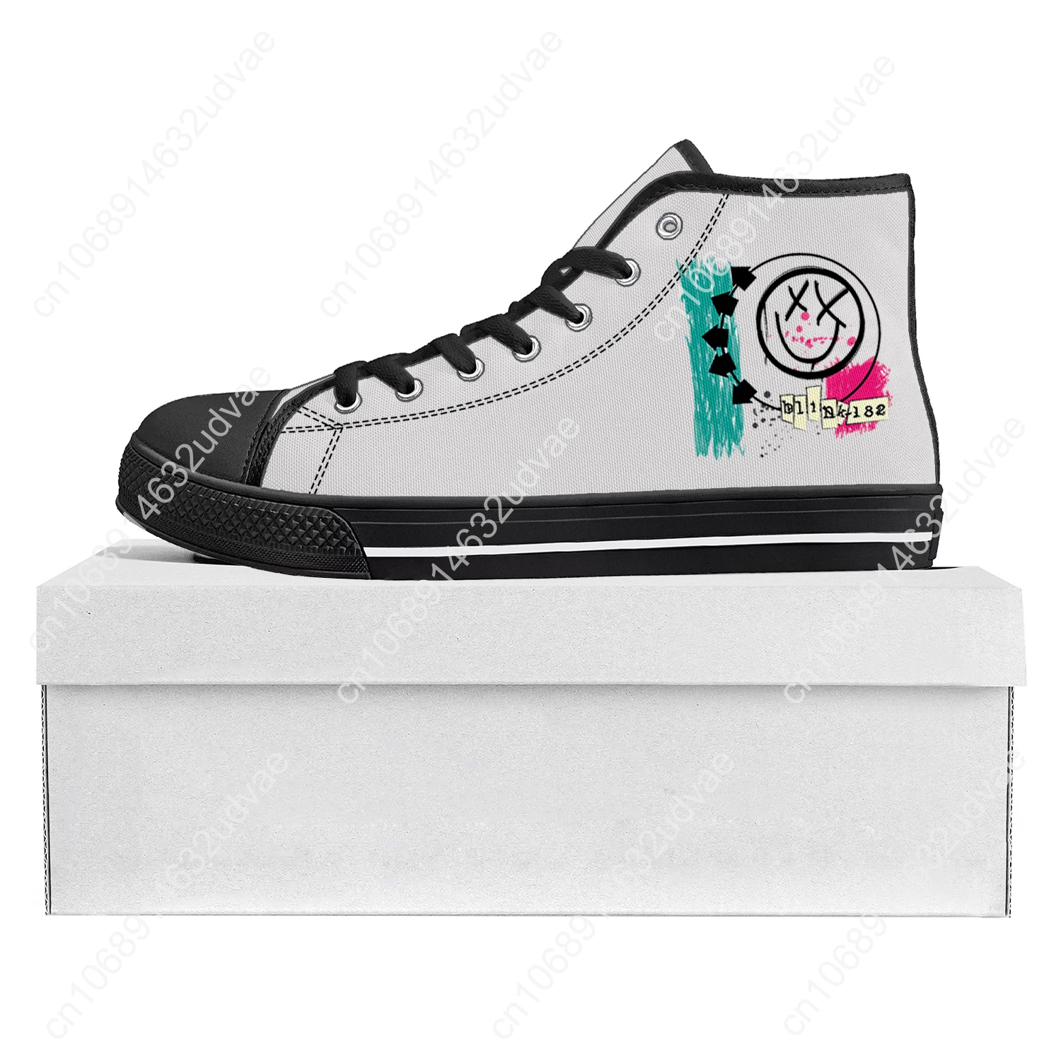 Blink-182 Popularity Punk Rock Band High Top High Quality Sneakers Mens Womens Teenager Canvas Sneaker Couple Shoes Custom Shoe