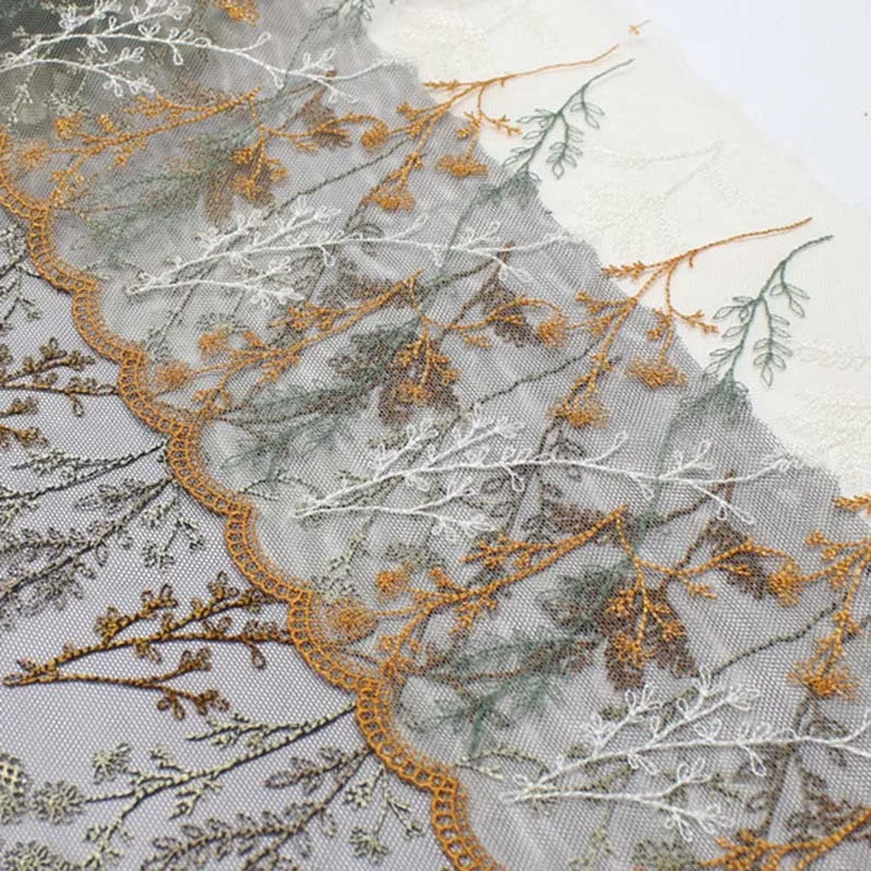 

41Yards Embroidered Lace Trim DIY Bra Dress Sewing Fabrics Quality Tulle Mesh Trim Fabric For Crafts Lingerie Accessories