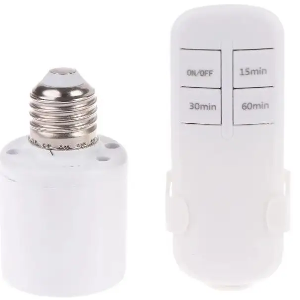 

110V 220V House Multi Light Baby Room Bedroom Timer Switch New E27 60W Wireless Remote Control Smart Timer Switch Lamp Holder