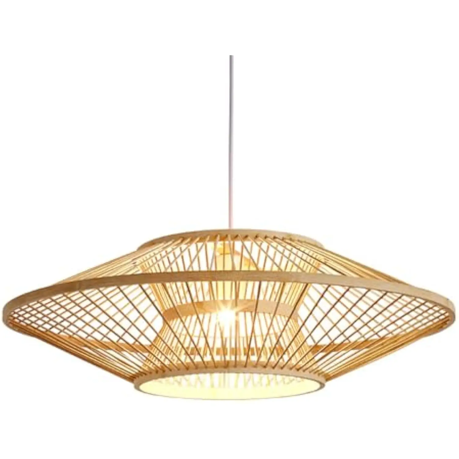 

New Chinese Style Pendant Lamp Classic Creative Teahouse Chandelier Farmhouse Beige Ceiling Lighting Fixture Pastoral Style Ha