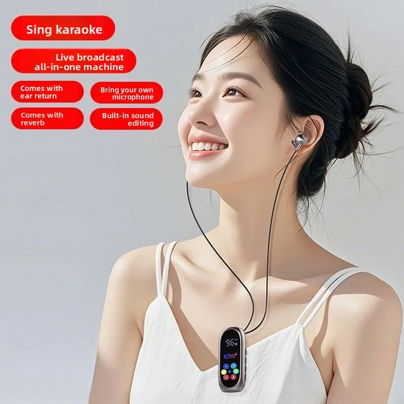 New 5.4  Wireless Earphones Stereo in Earbuds Hifi 9D Sports Earphone Power with Mic Collar clip karaoke conference headphones