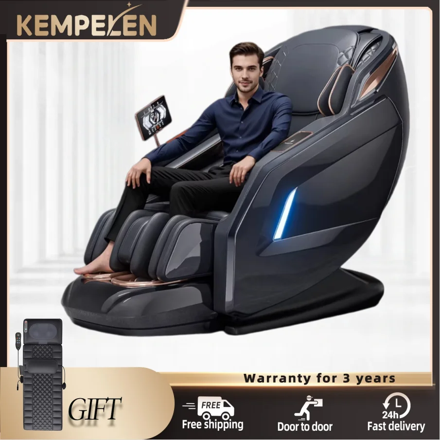 

KEMPELEN 4D Deep Tissue Massage Chair for Big & Tall, 152cm SL Track, Thai Stretch,Foot Roller SPA, Zero Gravity 3-Year Warranty