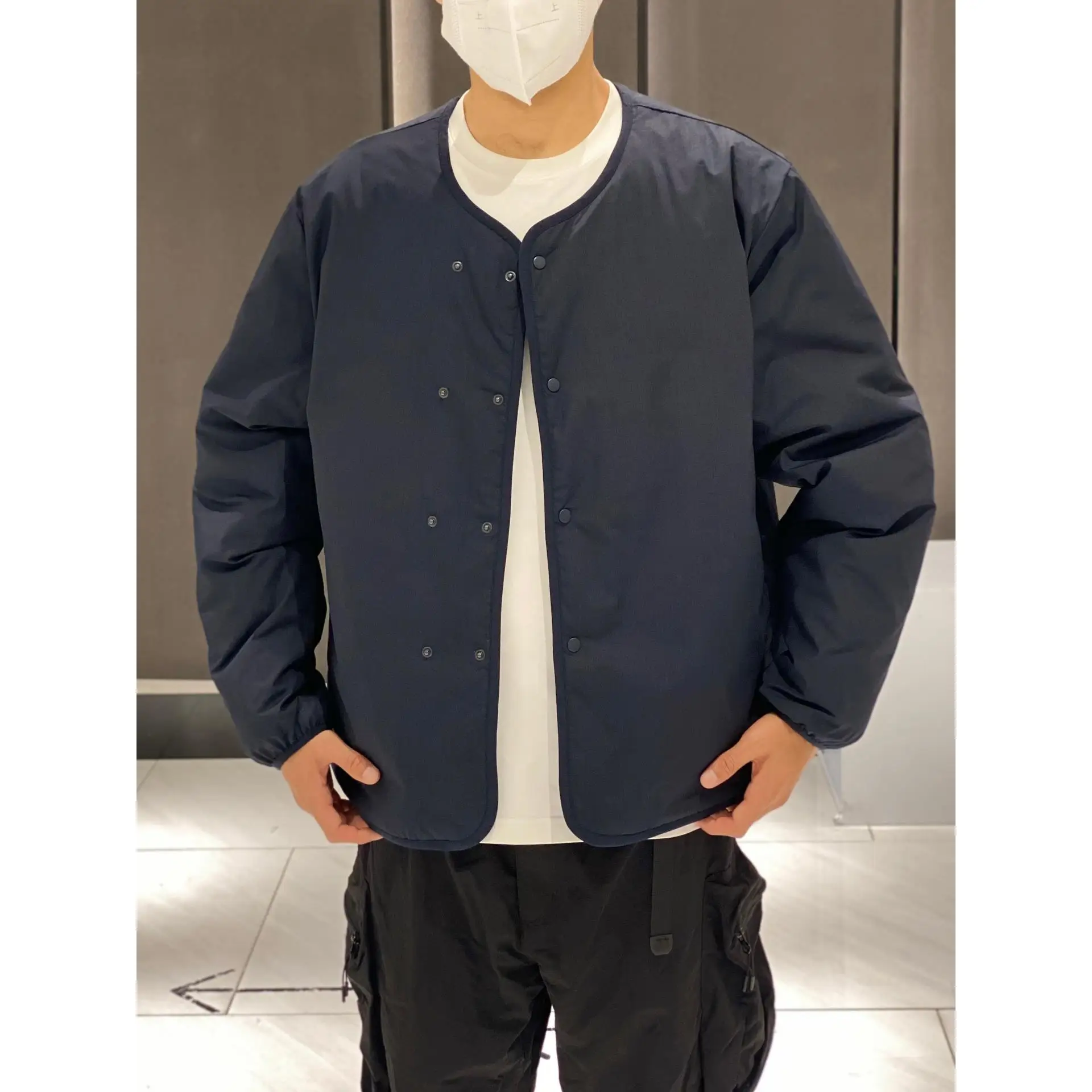 wears waterproof rhombus down jacket liner jacket on both sides nanami