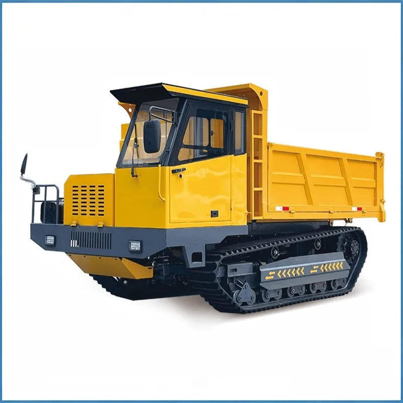 Creeper crawler transport vehicle, agricultural engineering all-terrain hydraulic dump dump bucket mountain climbing machine