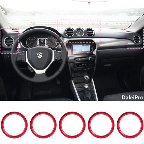 Для Suzuki Vitara 2015-2018 2019 2020 автомобильное вентиляционное отверстие, кольцо, крышка выхода переменного тока, декоративное кольцо, аксессуары для интерьера