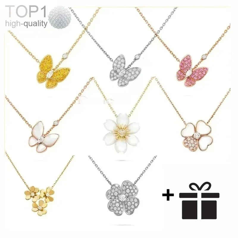 

Серебро S925 2025 года, французская легкая роскошь, клевер, бабочка, цветок в нескольких стилях - высококачественные модные украшения для женщин