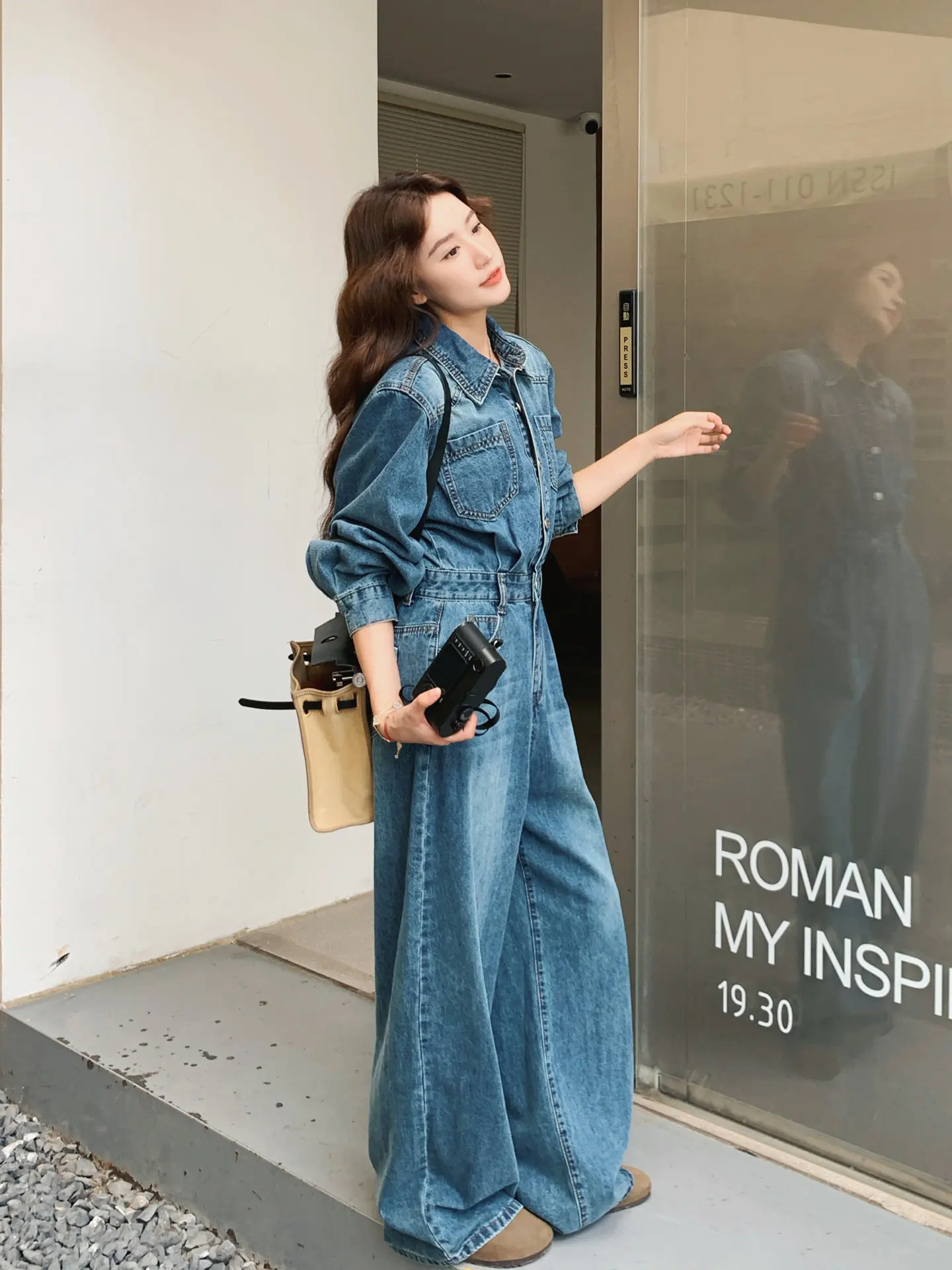 

High Waist Denim Rer Women's Autumn New Sle Casual High Waist Slimming Korean Version Street Sle Rer