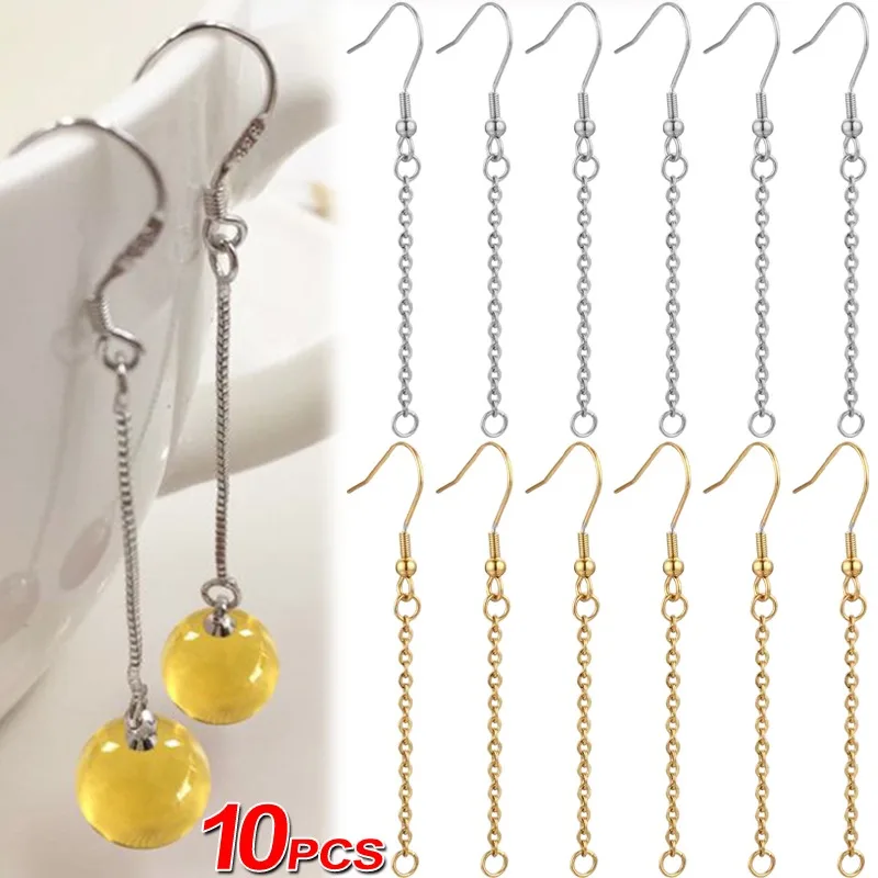 

10 шт., металлические серьги «сделай сам», серьги, застежки, крючки из нержавеющей стали, гипоаллергенные аксессуары для изготовления сережек, крючок для ушей