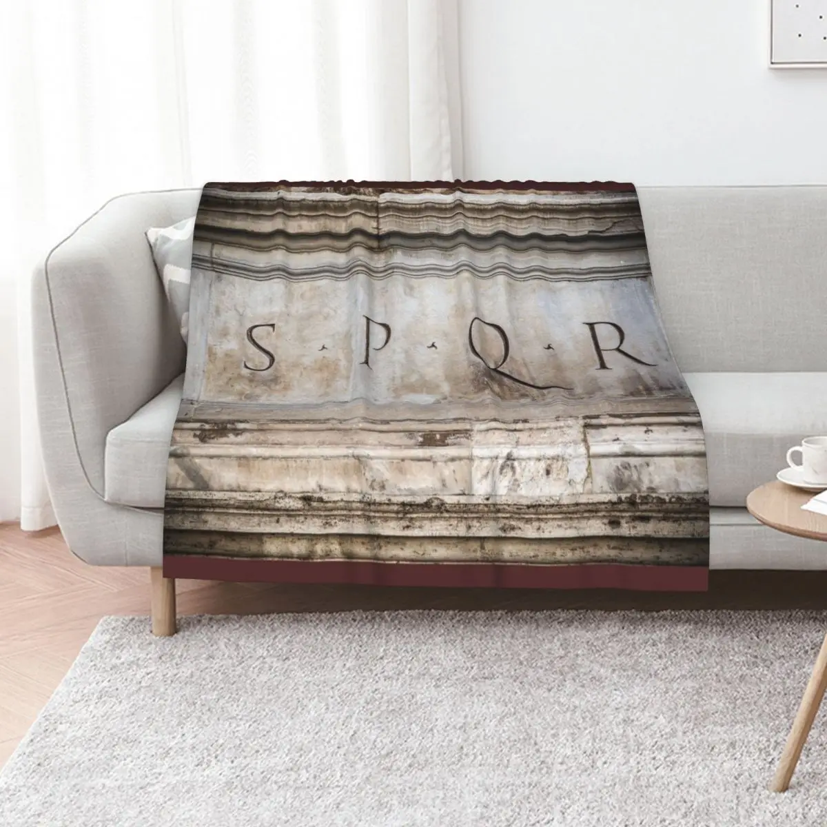 SPQR engraved on stone in Rome, Italy Throw Blanket warm for winter funny gift Soft Beds Flannel Camping Soft Big Blankets