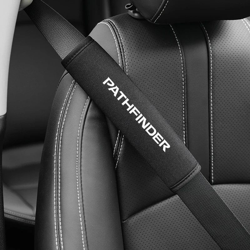 2Pcs Car Seat Belt Cover Shoulder Strap Pads Accessories For Nissan Pathfinder R50 R51 R52 R53 2017 2018 2019 2020 2021 2022