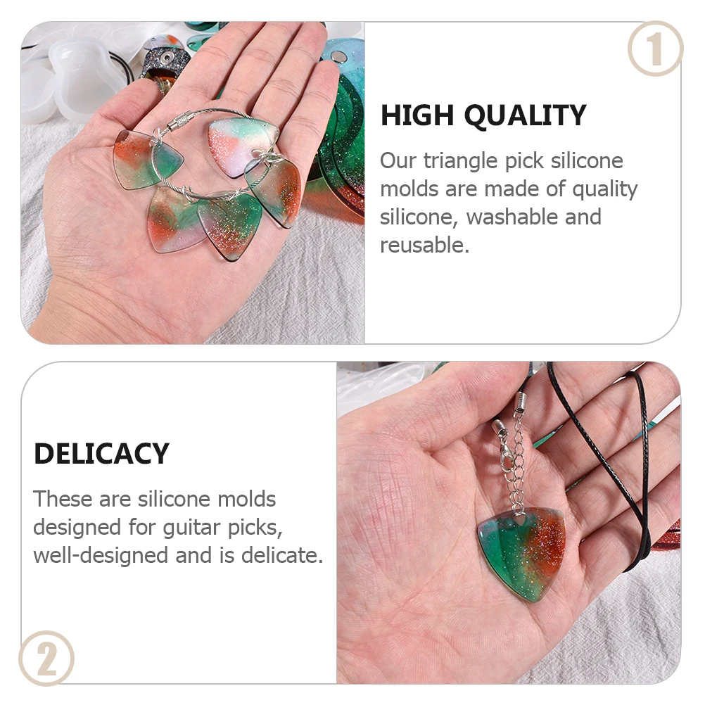 

1pc Silicone Guitar Mould Casting Washable Epoxy Reusable Plectrum Diy Plectrum Casting Mould Epoxy Mold Diy Keychain Mold