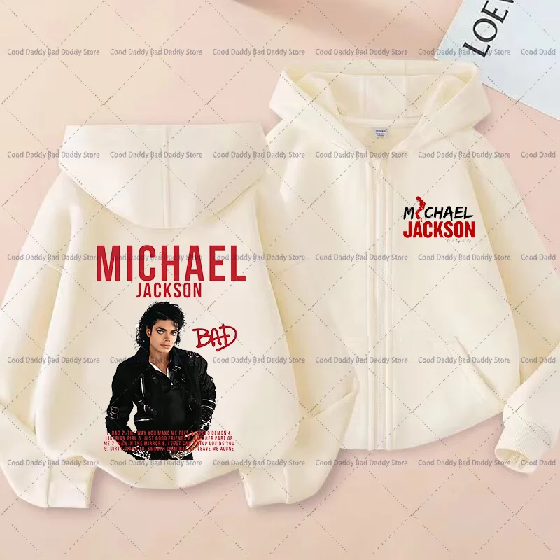 Kinder Freizeitjacke Herbstkleidung King of Pop MJ Mode Hoodie Jacke für Jungen Mädchen Kinder Michael Jackson Reißverschluss Kapuzenpullover – Detail 4