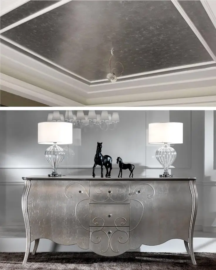 Serpihan Daun Perak Aluminium Lembut Dekorasi Seni Kerajinan Bahan Serpihan Lukisan 1Kg Serpihan Daun Perak Imitasi