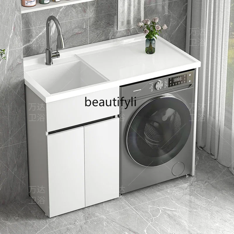 Honeycomb Aluminum Balcony Drum Washing Machine Cabinet Combination Laundry Tub without Washboard Whole Washbin