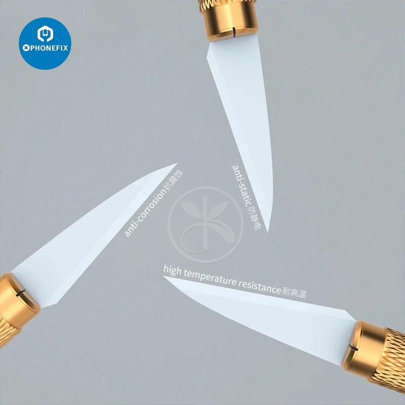 Cuchillo de cerámica MIJING, hojas de grabado anticorrosión, no conductoras, anticalor, para teléfono, PCB, Chip, Gule, herramienta manual de reparación