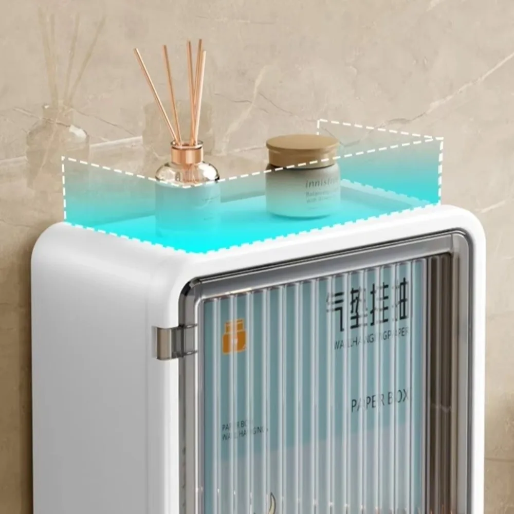 New Wall Mounted Bathroom Storage Shelf Open Door Waterproof Plastic Storage Shelf Cabinet Storage Rack Toilet Organizer
